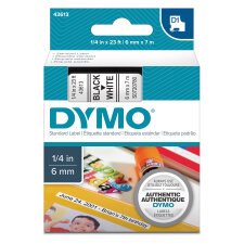 DYMO S0720780 Nastro Standard D1, 6 mm x 7 m, Nero su Bianco