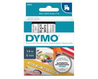 DYMO S0720780 Nastro Standard D1, 6 mm x 7 m, Nero su Bianco