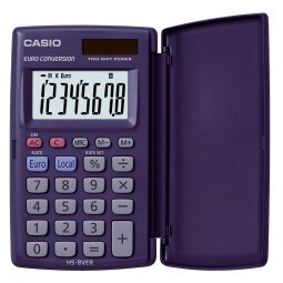 Casio HS-8VER Pocket Calculator 8 Digit LCD Display Night Blue