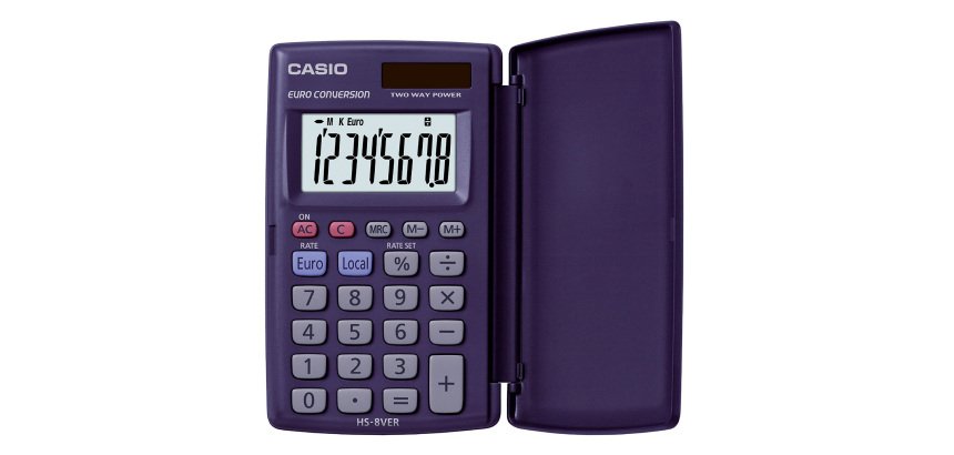 Calcolatrice tascabile Casio HS-8VER 8 cifre blu
