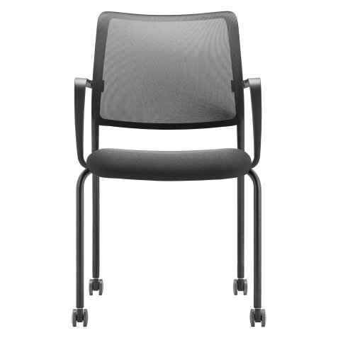 Poltroncina visitatore Sync Meet Dauphin con ruote e braccioli