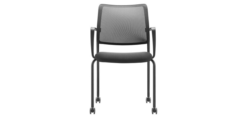 Poltroncina visitatore Sync Meet Dauphin con ruote e braccioli