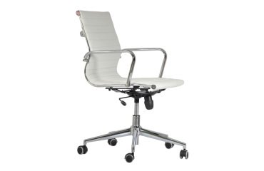 Sedia Direzionale Star schienale basso in similpelle bianco