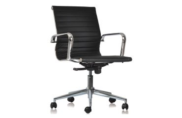 Sedia Direzionale Star schienale basso in similpelle nero