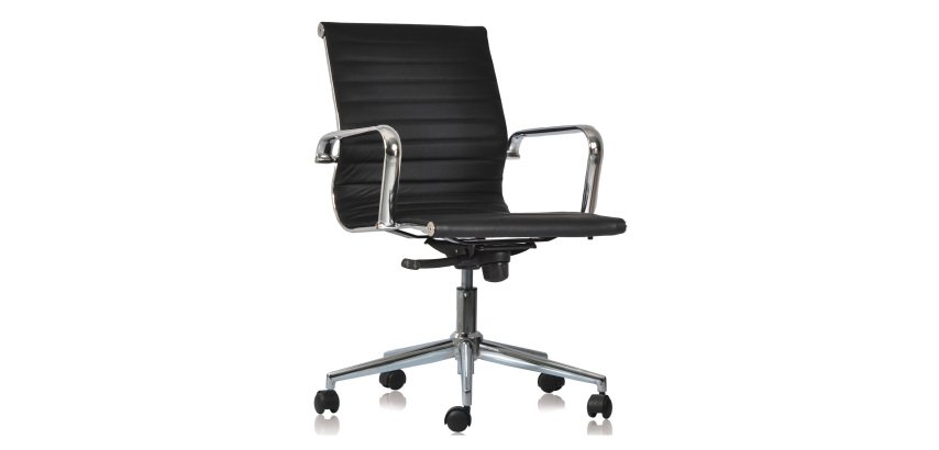 Sedia Star WH FP schienale basso nero struttura cromata