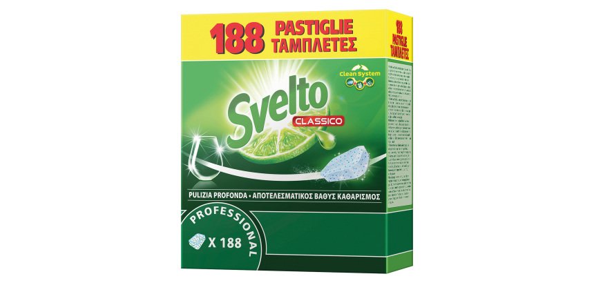 Detergente per lavastoviglie in pastiglie Svelto Professionale 188 unità