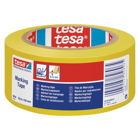 Nastro per segnalazione temporanea tesaflex® 60760 giallo, 50 mm x 33 m