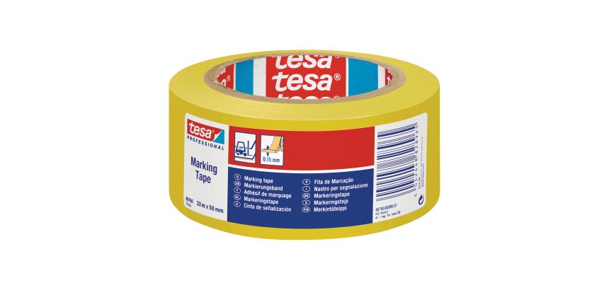 Nastro per segnalazione temporanea tesaflex® 60760 giallo, 50 mm x 33 m
