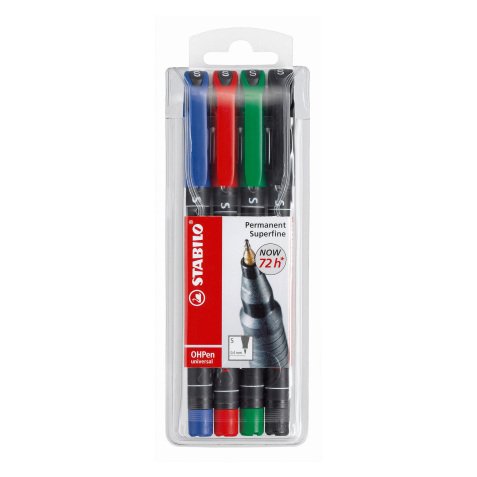 STABILO Porous Point Pen 841 Conical Assorted Pack 4