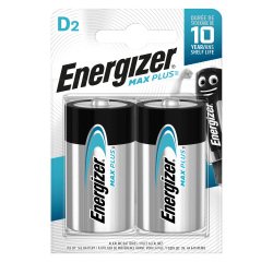 Energizer D Alkaline Batteries Max Plus LR20 1.5V Pack of 2