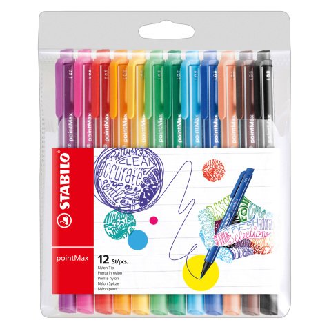 Fineliner STABILO Pointmax tonda 0.8 mm assortiti 12 unità