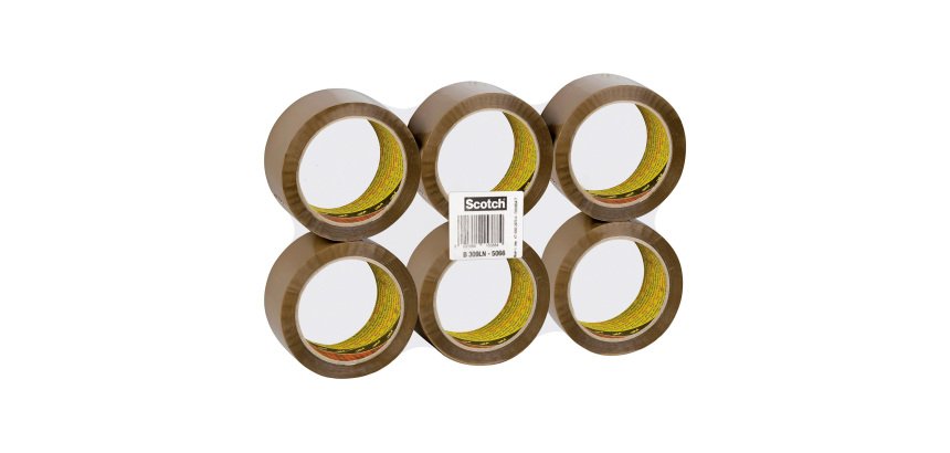 Nastro da imballaggio Scotch® 309 - Low Noise - 50 mm x 66 m - marrone - 6 rotoli