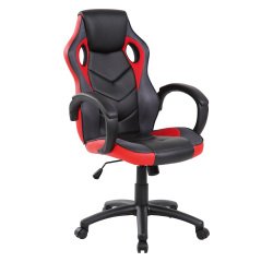 En_sedia da gaming nero rosso serena