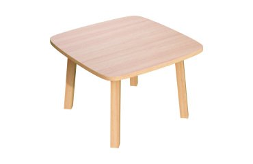 Paperflow Side Table with Beech Coloured Medium-Density Fibreboard & Lacquered Solid Wood Top and 4 Feet Legs Woody 600 x 600 x 400mm