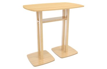 Paperflow Rectangular High Table with Beech Coloured MDF Veneer Top and Beech Coloured Frame Woody 1140 x 750 x 1100mm