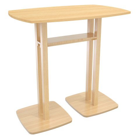 Paperflow Rectangular High Table with Beech Coloured MDF Veneer Top and Beech Coloured Frame Woody 1140 x 750 x 1100mm