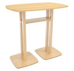 Paperflow Rectangular High Table with Beech Coloured MDF Veneer Top and Beech Coloured Frame Woody 1140 x 750 x 1100mm