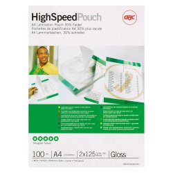 Buste Pouches per plastificazione GBC High Speed 2x125 µ A4 trasparente 100 unità