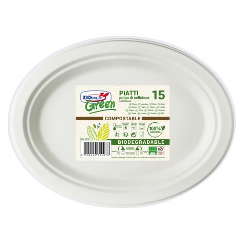 Piatti ovali DOpla Green 15 unità