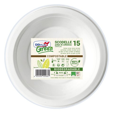 Scodelle DOpla Green in polpa di cellulosa - 355 CC - 15 unità