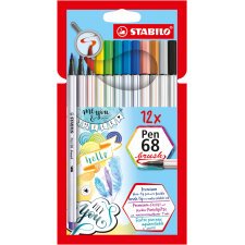 Pennarelli STABILO Pen 68 brush assortiti 12 unità