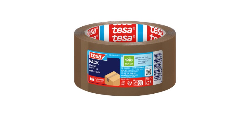 Nastro da imballo tesa® STRONG RECYCLED, avana, 50 mm x 66 m, 6 unità