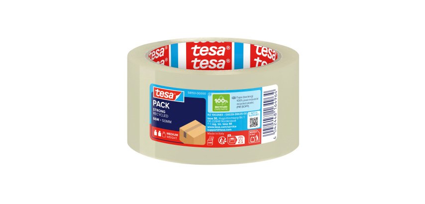 Nastro da imballo tesa® STRONG RECYCLED, trasparente 50 mm x 66 m, 6 unità
