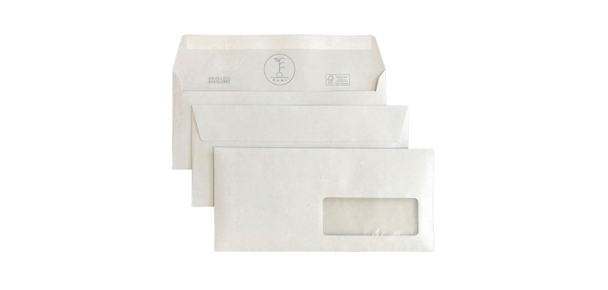 Buste strip Pigna Non standard 100 g/m² bianco con finestra striscia removibile 25 unità