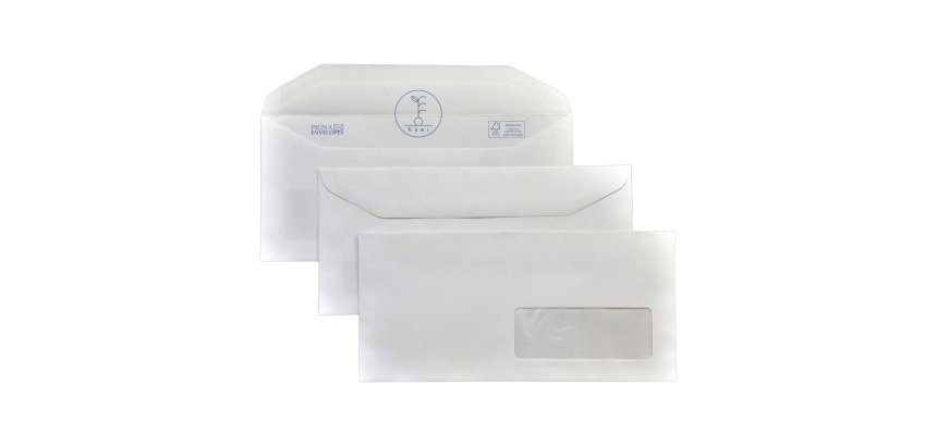 Buste gommate Pigna Non standard 100 g/m² bianco con finestra gommata 500 unità