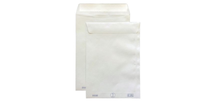 Buste a sacco Pigna C4 100 g/m² bianco senza finestra striscia removibile 500 unità