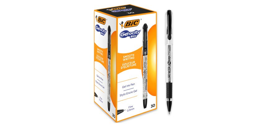 BIC Gelocity Stic Rollerball Pen 0.5 mm Black Pack of 30