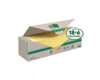 Post-it in carta riciclata Gialli 76 x 76 mm Confezione convenienza 18+6 unità