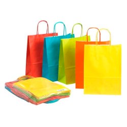 Buste shopper con cordino - colori assortiti Primavera Estate - Dimensioni (H x L x P): 34,5 x 26 x 11 cm - 25 unità