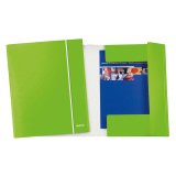 Cartella a 3 lembi con elastico Leitz WOW Cartoncino 0,7 mm plastificato 26 x 0,7 x 35 cm verde lime metallizzato