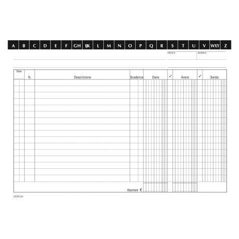 Schede dare/avere/saldo Data Ufficio Bianco rigato non perforato 21 x 14,8 cm carta 100 unità