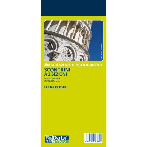 Scontrini a 2 sezioni (5 colori) Data Ufficio senza rigatura non perforato 5,8 x 13 cm carta 50 unità