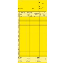 Schede orologio mensili Data Ufficio Giallo rigato non perforato 22,5 x 10,4 cm carta 100 unità