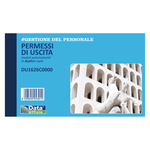 Blocco permessi di uscita Data Ufficio Bianco rigato non perforato 16,8 x 10 cm carta