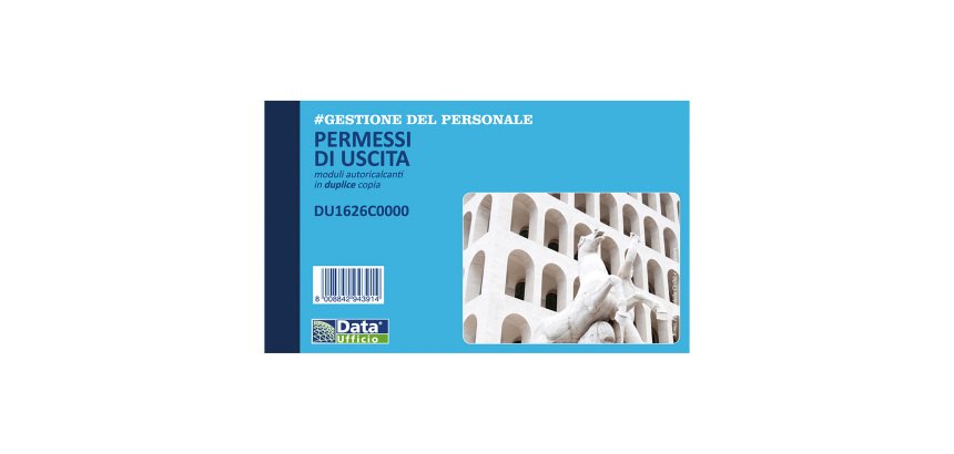 Blocco permessi di uscita Data Ufficio Bianco rigato non perforato 16,8 x 10 cm carta