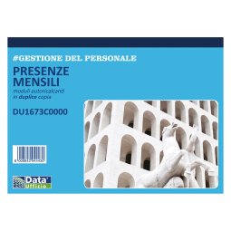 Blocco presenze mensili duplice copia Data Ufficio Bianco rigato non perforato 29,7 x 21,5 cm carta