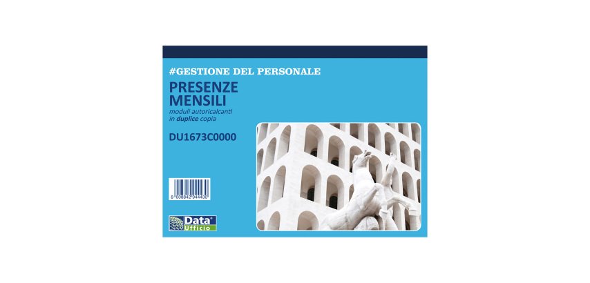 Blocco presenze mensili duplice copia Data Ufficio Bianco rigato non perforato 29,7 x 21,5 cm carta