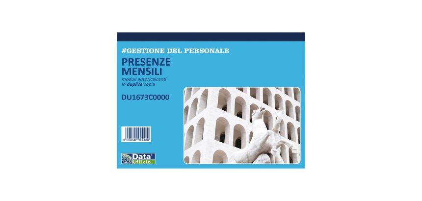 Blocco presenze mensili duplice copia Data Ufficio Bianco rigato non perforato 29,7 x 21,5 cm carta