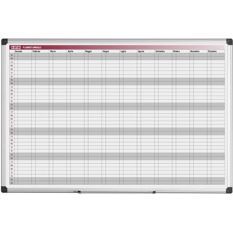 Planning Bi-Office Annuale 90 x 60 cm bianco