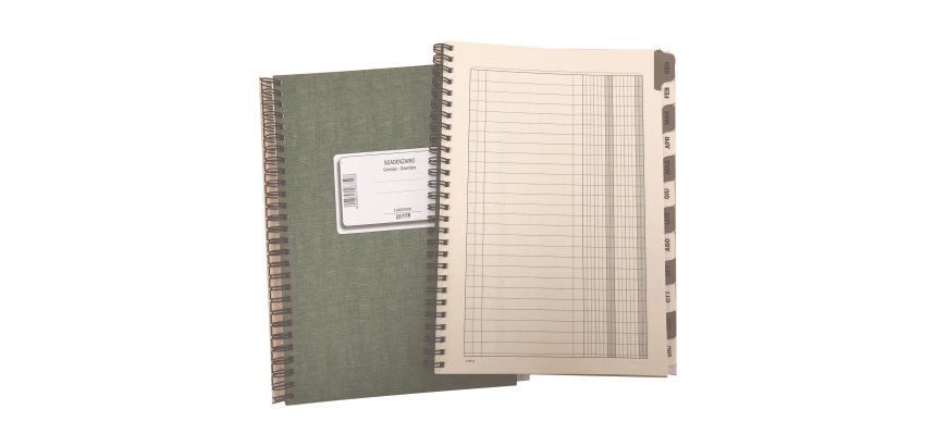 Scadenziario con rubrica Data Ufficio Gennaio-Dicembre 17 x 24 cm