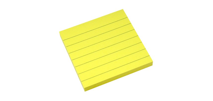 Foglietti riposizionabili stampati Caimi 75 x 75 mm Giallo a righe 12 unità