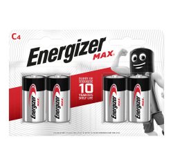 Energizer C Alkaline Batteries Max LR14 1.5V Pack of 4