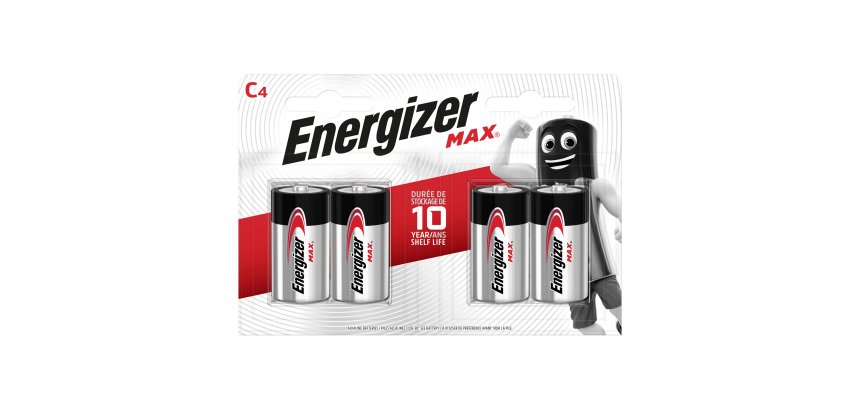 Pile alcaline Energizer Max C, 4 unità