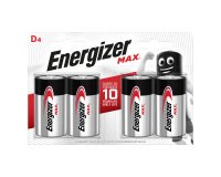 Pile alcaline Energizer Max D, 4 unità