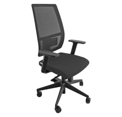 Sedia direzionale  Greta  Tessuto Memory Foam nero  , Rete nero