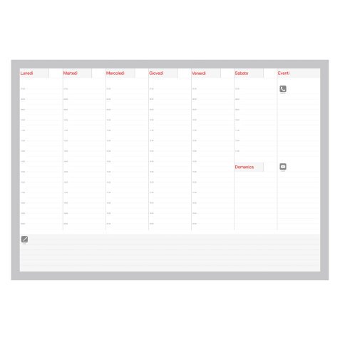 Planning settimanale sottomano rosso 49 x 34 cm 52 fogli